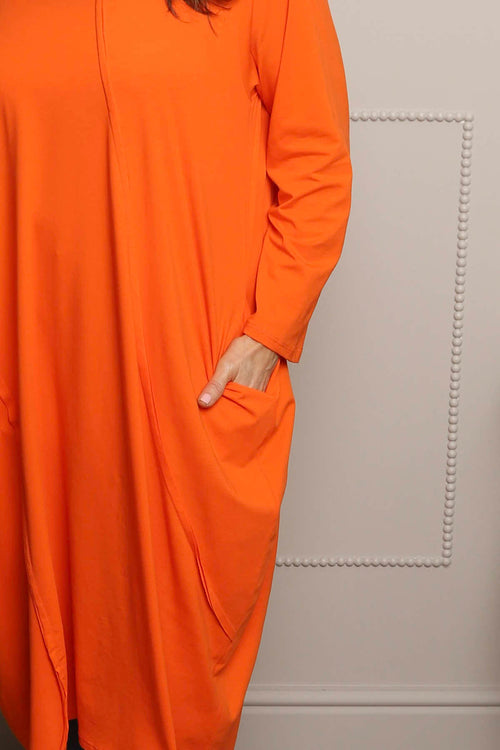 Alina Cotton Dress Orange - Image 3