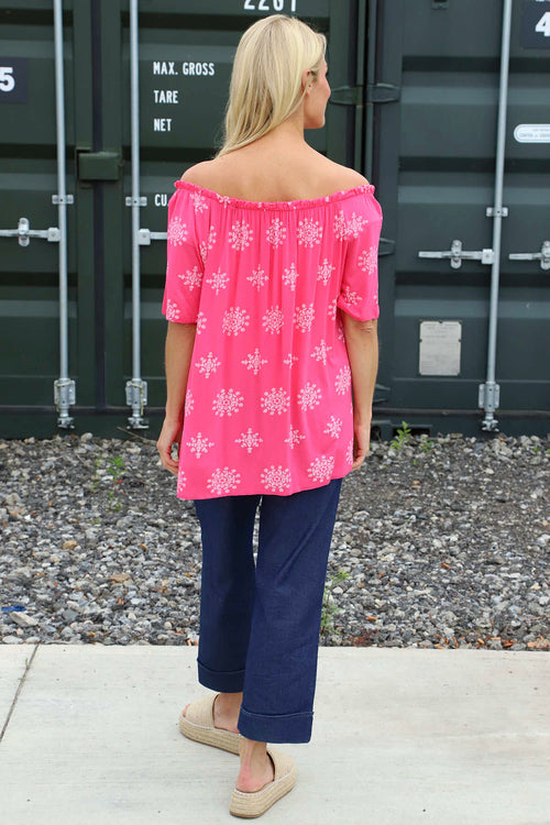 Elari Print Top Fuchsia - Image 4