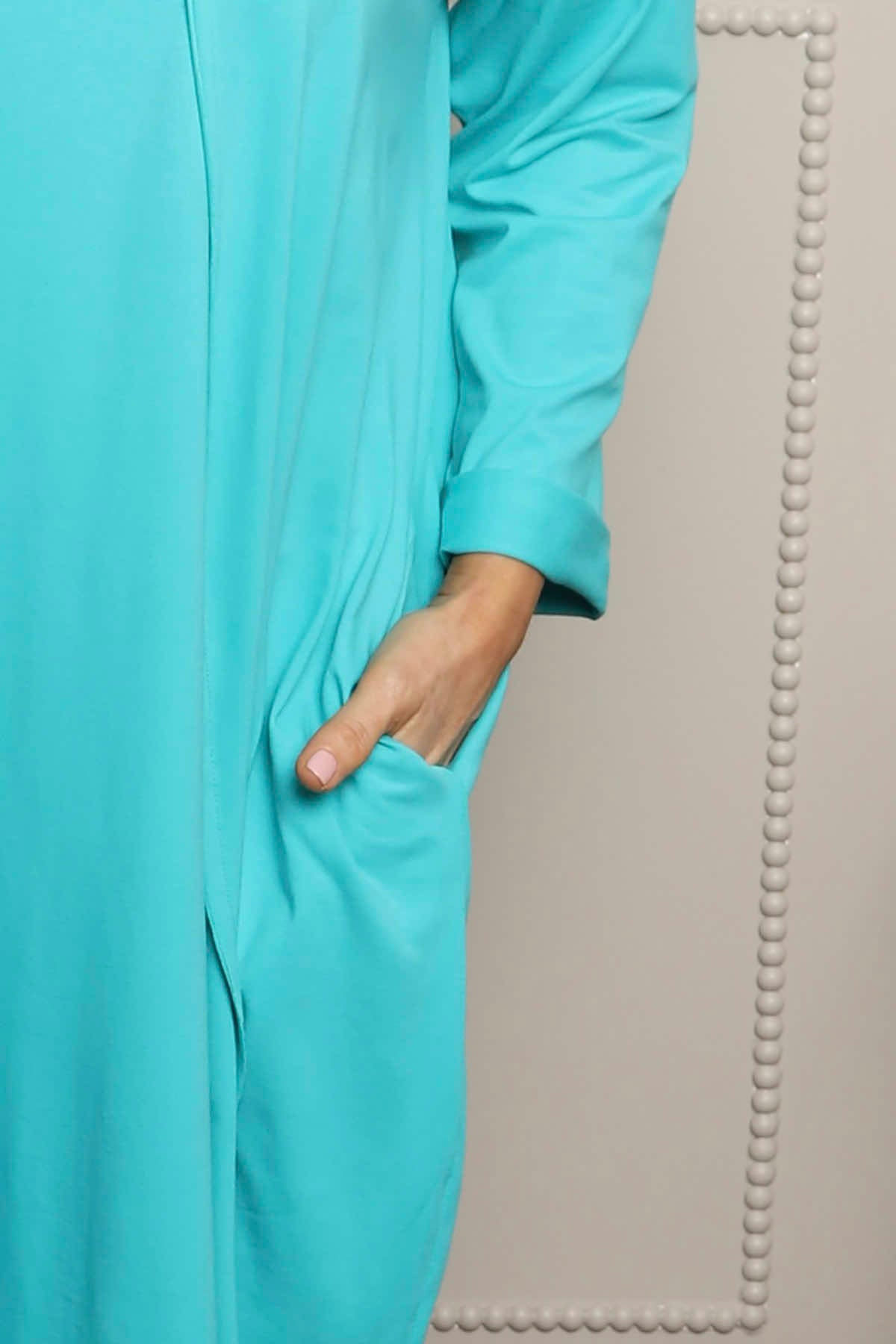 Alina Cotton Dress Aqua
