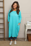 Alina Cotton Dress Aqua