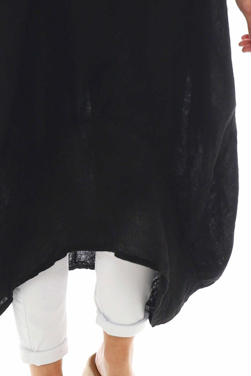 Diane Linen Dress Black - Image 4