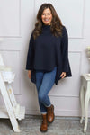 Courtney Cotton Top Navy