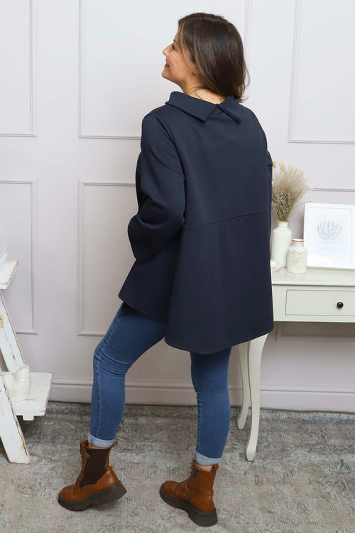 Courtney Cotton Top Navy - Image 4