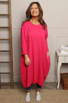 Alina Cotton Dress Fuchsia