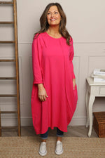 Alina Cotton Dress Fuchsia Fuchsia - Alina Cotton Dress Fuchsia