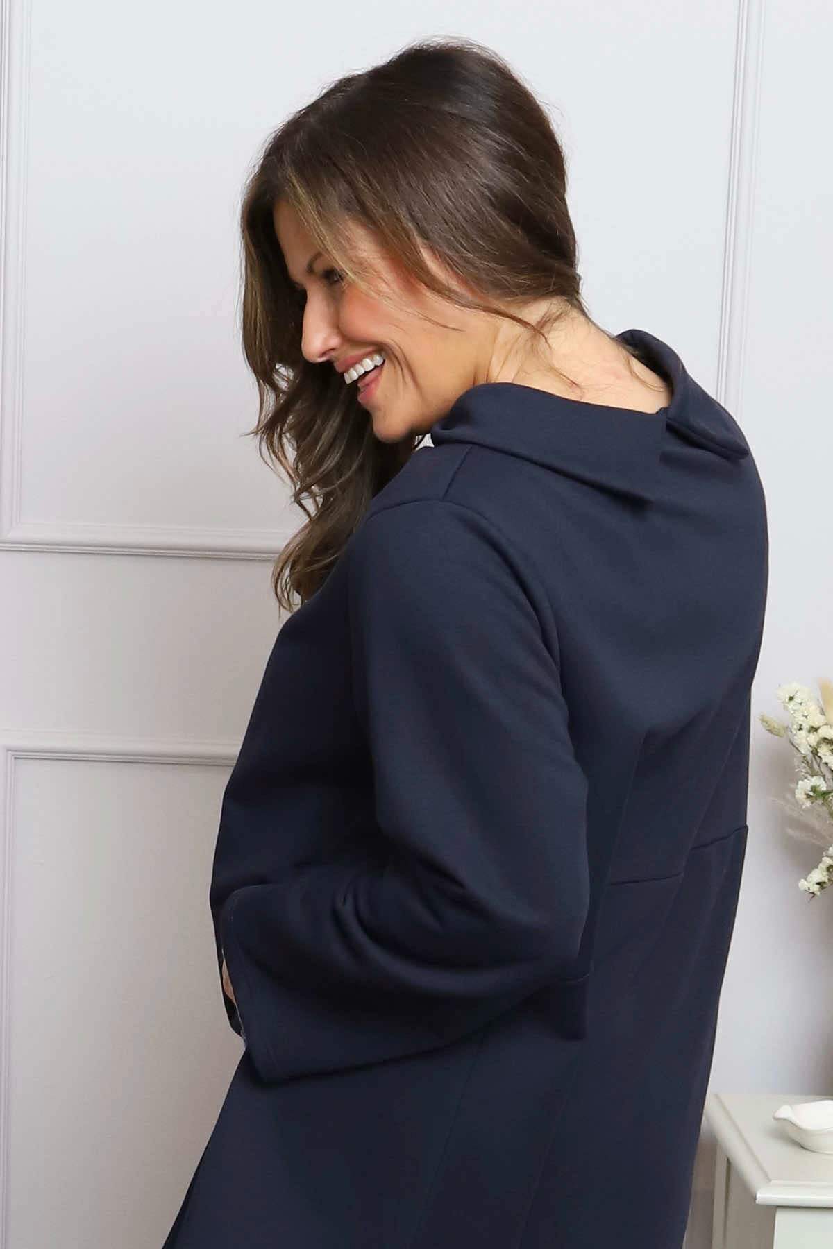 Courtney Cotton Top Navy