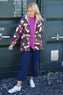 Cynthia Print Zip Hooded Jacket Wine