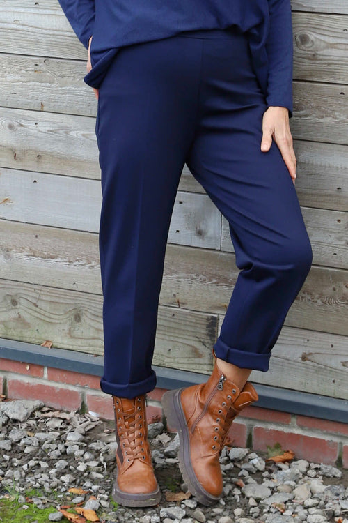 Colby Straight Leg Trousers Navy - Image 3