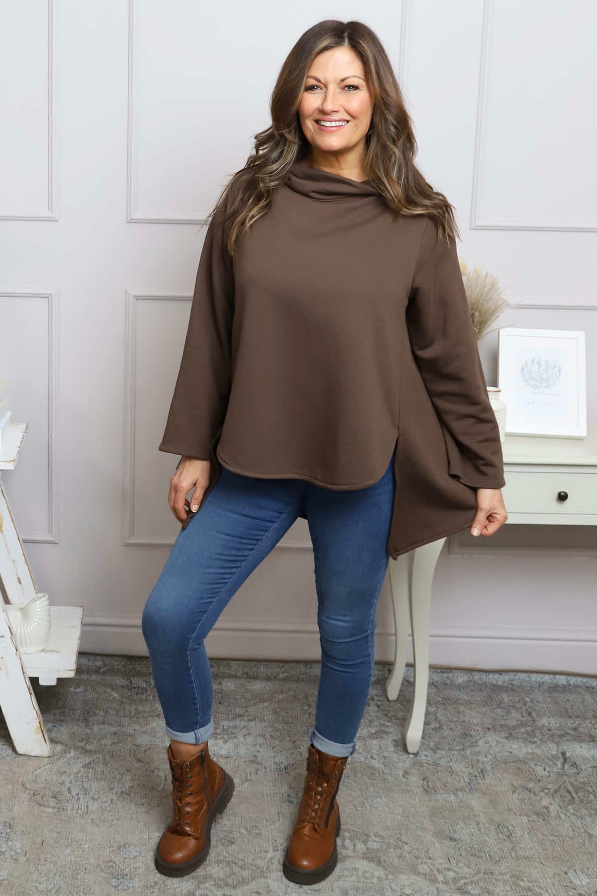 Courtney Cotton Top Cocoa