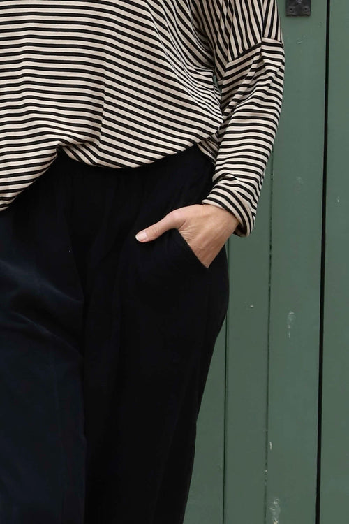 Poppy Needlecord Trousers Black - Image 3