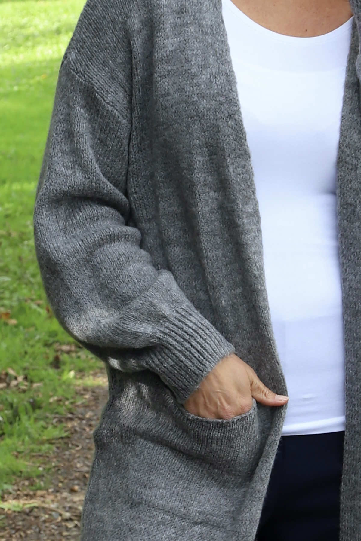 Chelsea Long Knitted Cardigan Mid Grey