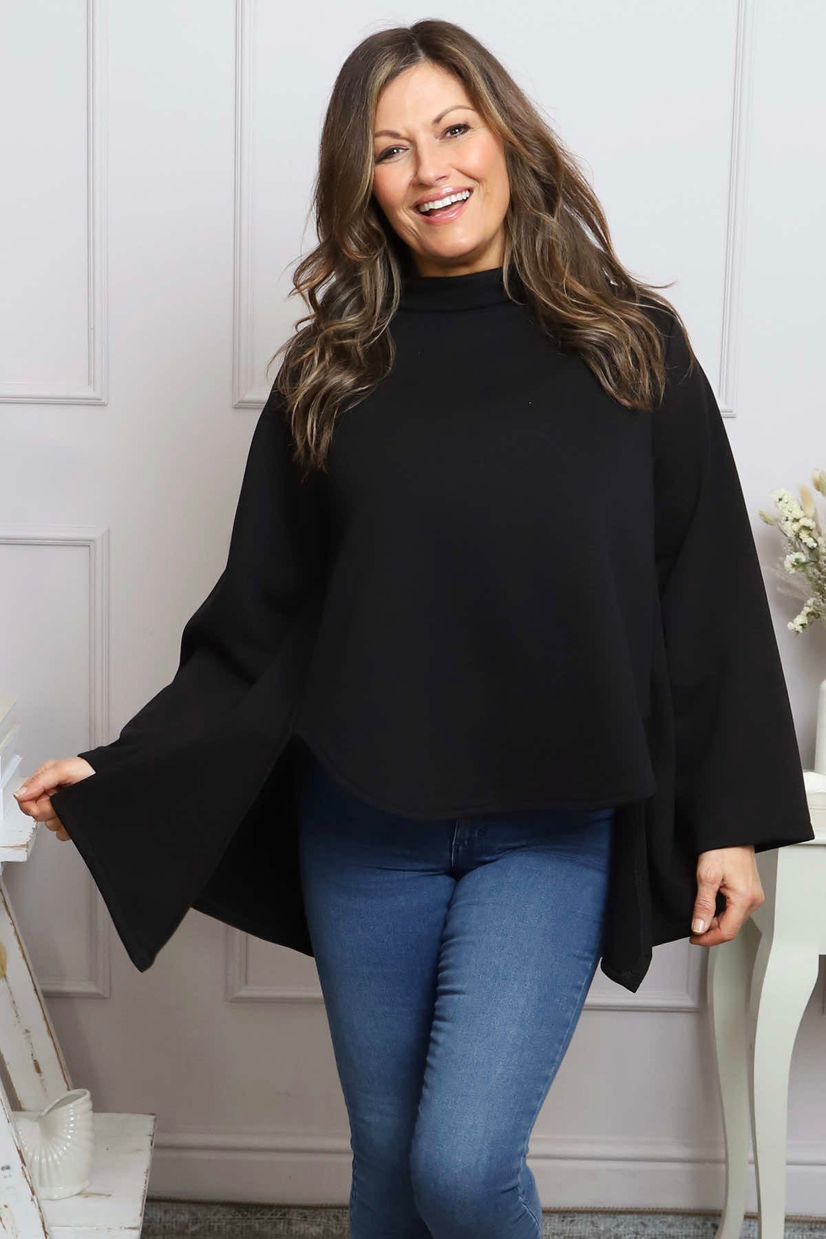 Courtney Cotton Top Black