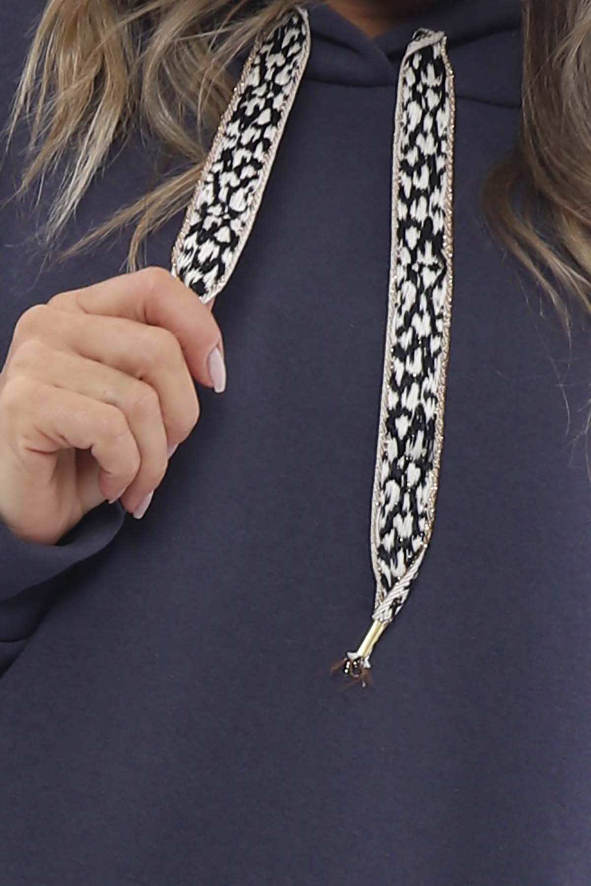 Bella Hooded Cotton Top Charcoal