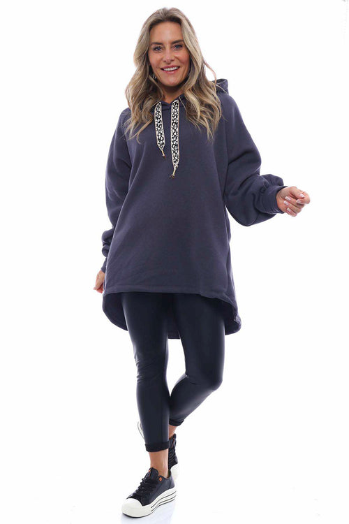 Bella Hooded Cotton Top Charcoal - Image 5