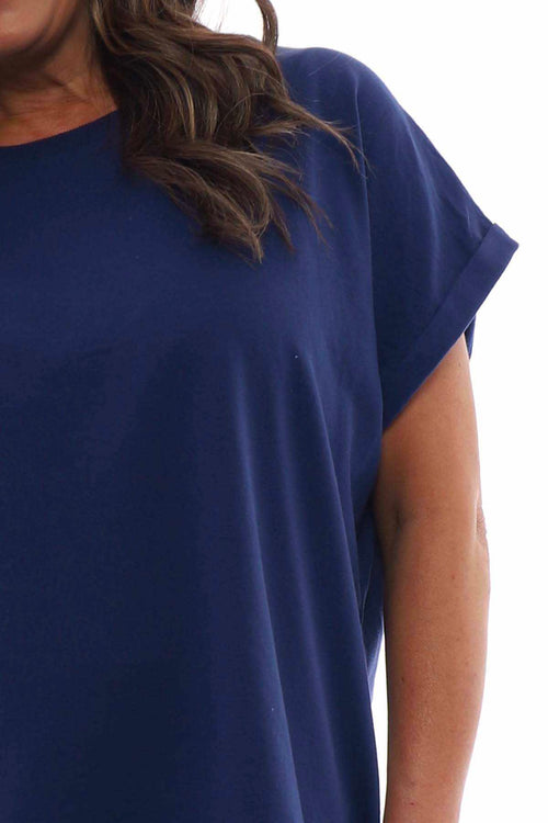 Rebecca Rolled Sleeve Top Navy - Image 4