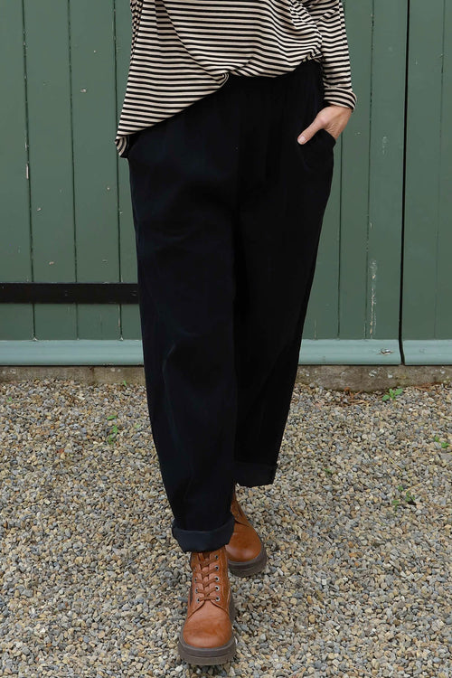 Poppy Needlecord Trousers Black - Image 2