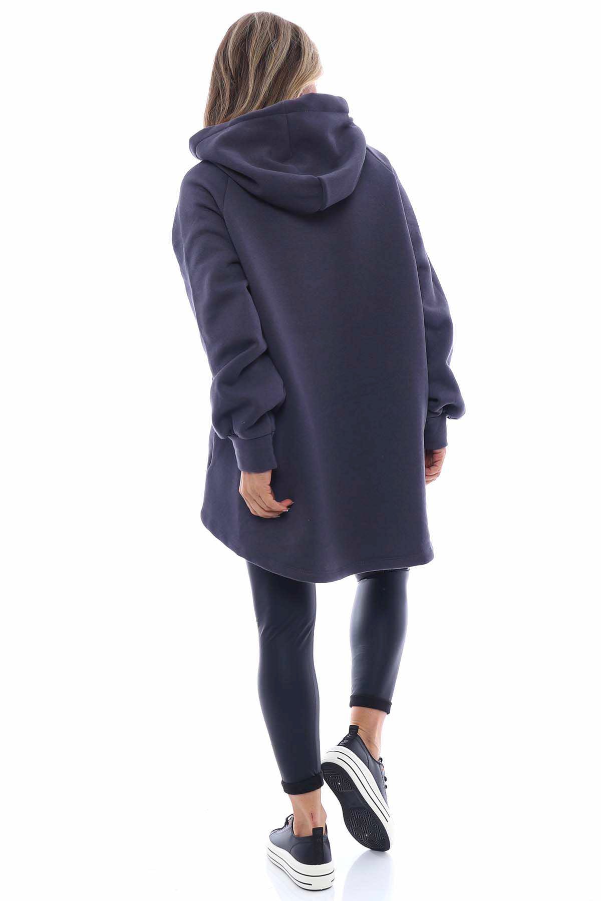 Bella Hooded Cotton Top Charcoal