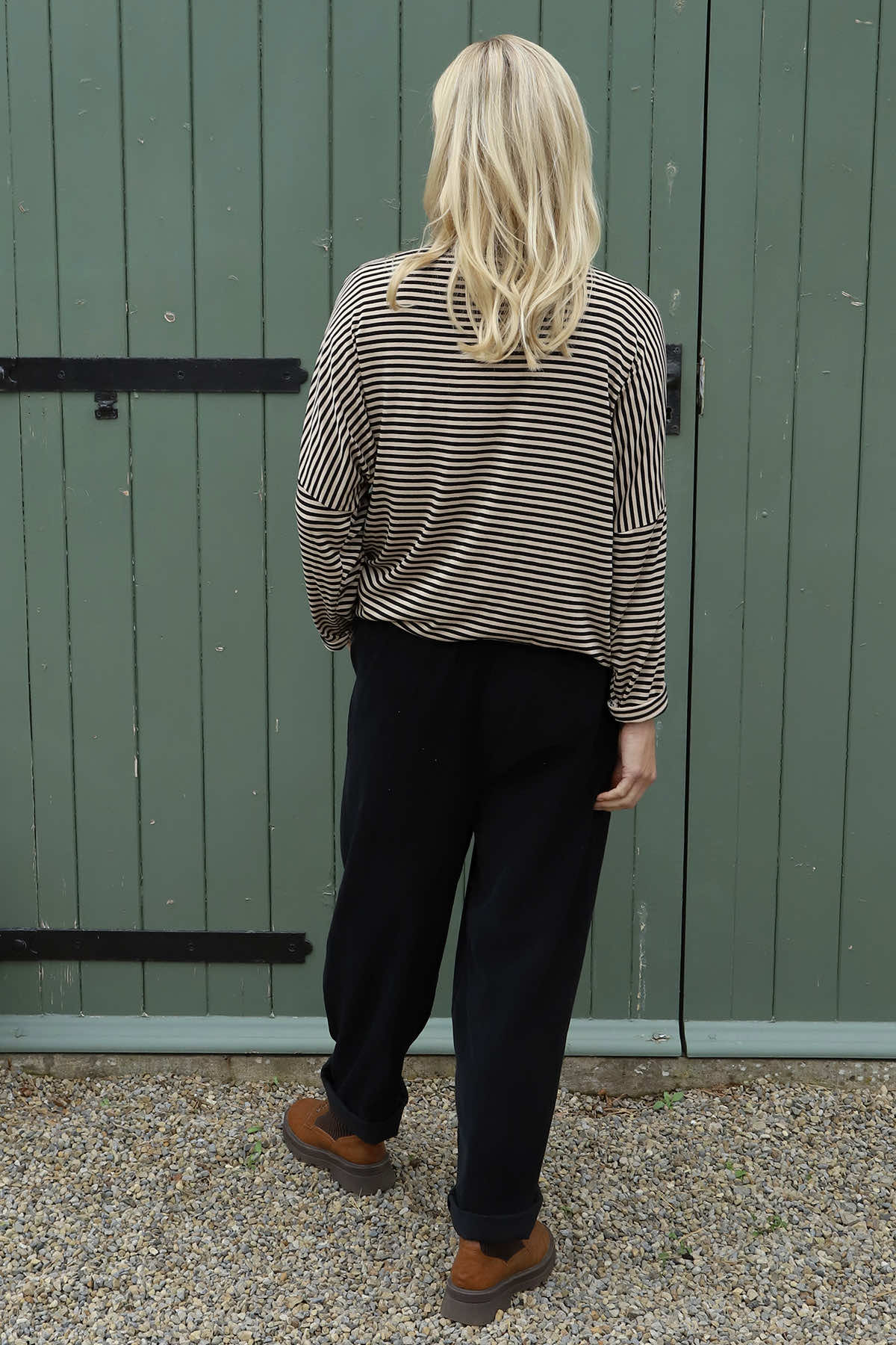 Poppy Needlecord Trousers Black