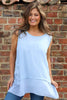 Perla Sleeveless Cotton Top Light Blue