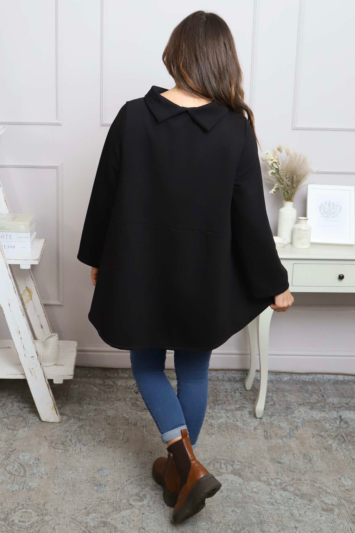 Courtney Cotton Top Black