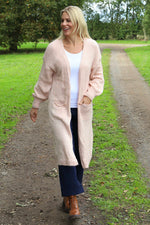 Chelsea Long Knitted Cardigan Pink Pink - Chelsea Long Knitted Cardigan Pink