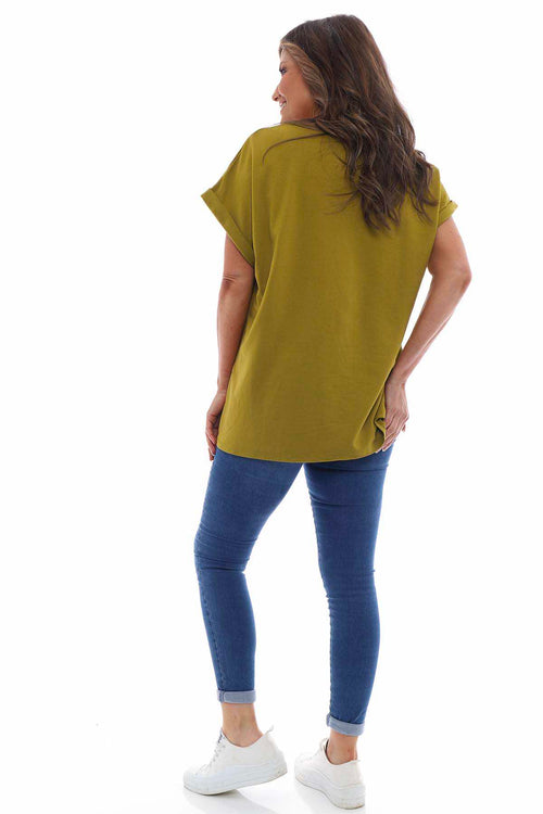 Rebecca Rolled Sleeve Top Mustard - Image 6
