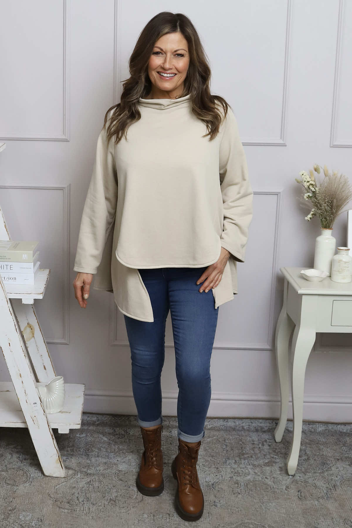 Courtney Cotton Top Stone