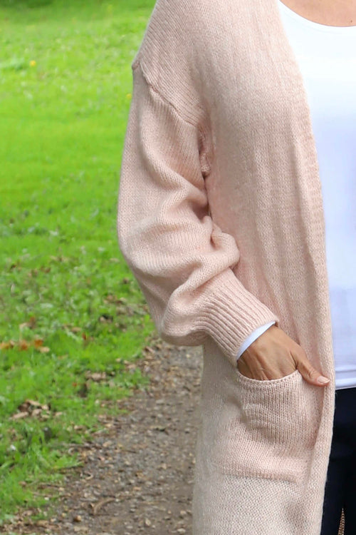 Chelsea Long Knitted Cardigan Pink - Image 3