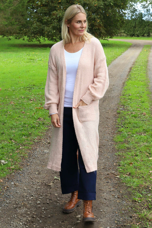 Chelsea Long Knitted Cardigan Pink - Image 2