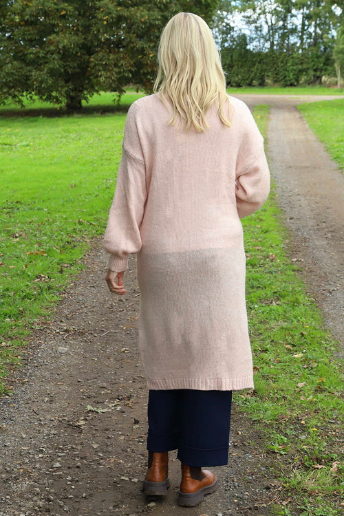 Chelsea Long Knitted Cardigan Pink - Image 4