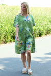 Milana Print Linen Dress Olive