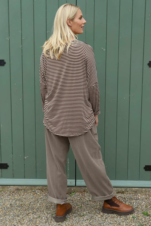 Frances Stripe Sweat Top Cocoa - Image 4