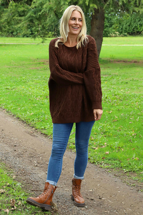 Tamsin Knitted Jumper Cocoa - Image 3
