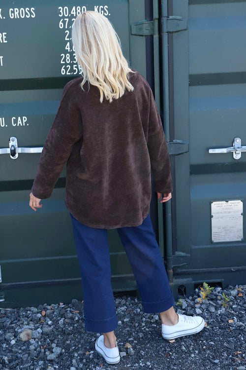 Donna Cord Button Top Cocoa - Image 4