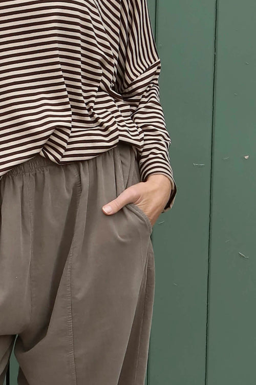 Poppy Needlecord Trousers Mocha - Image 3