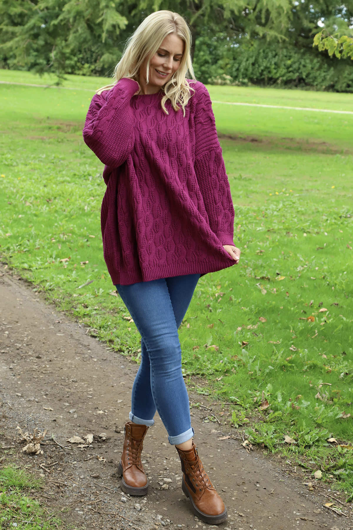 Tamsin Knitted Jumper Berry