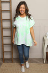Alysia Tie Dye Cotton Top Green
