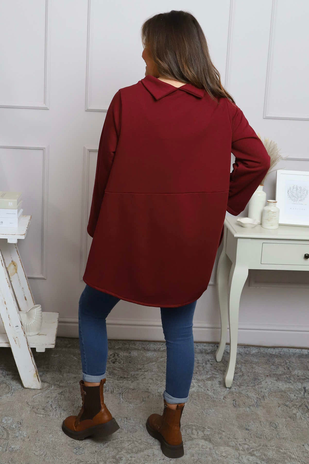 Courtney Cotton Top Wine