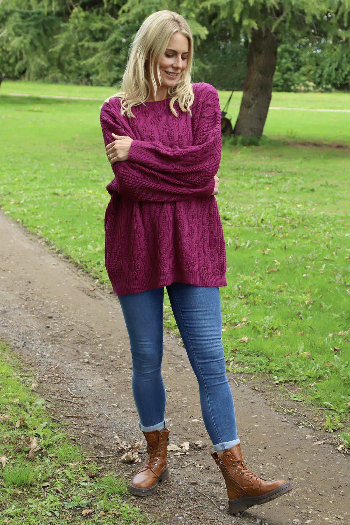 Tamsin Knitted Jumper Berry