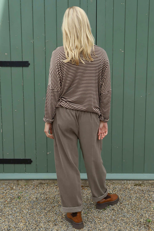 Poppy Needlecord Trousers Mocha - Image 4