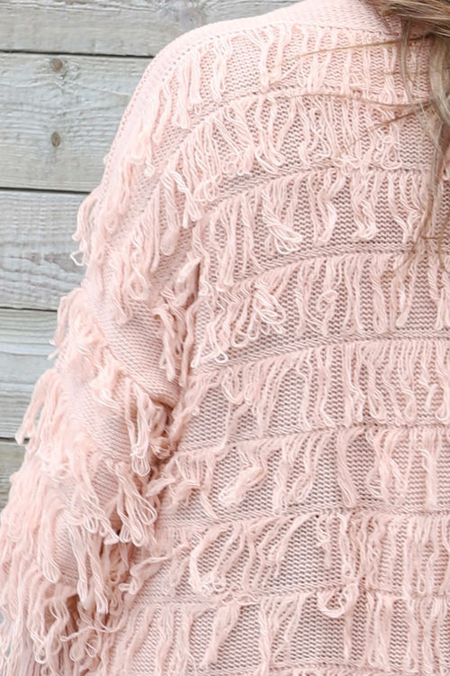 Caitlin Tassel Knitted Cardigan Pink - Image 3