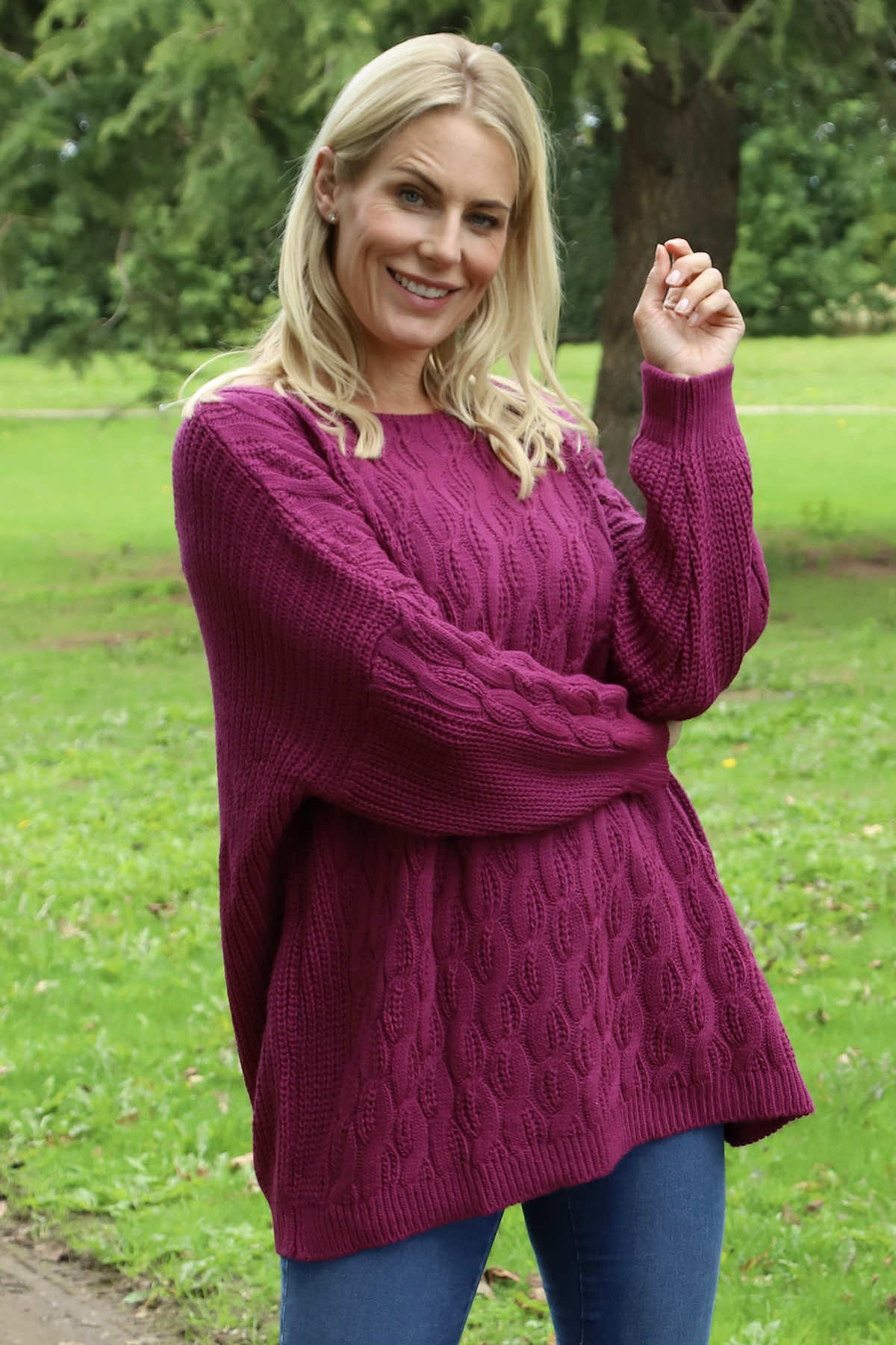 Tamsin Knitted Jumper Berry