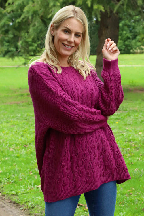 Tamsin Knitted Jumper Berry - Image 3