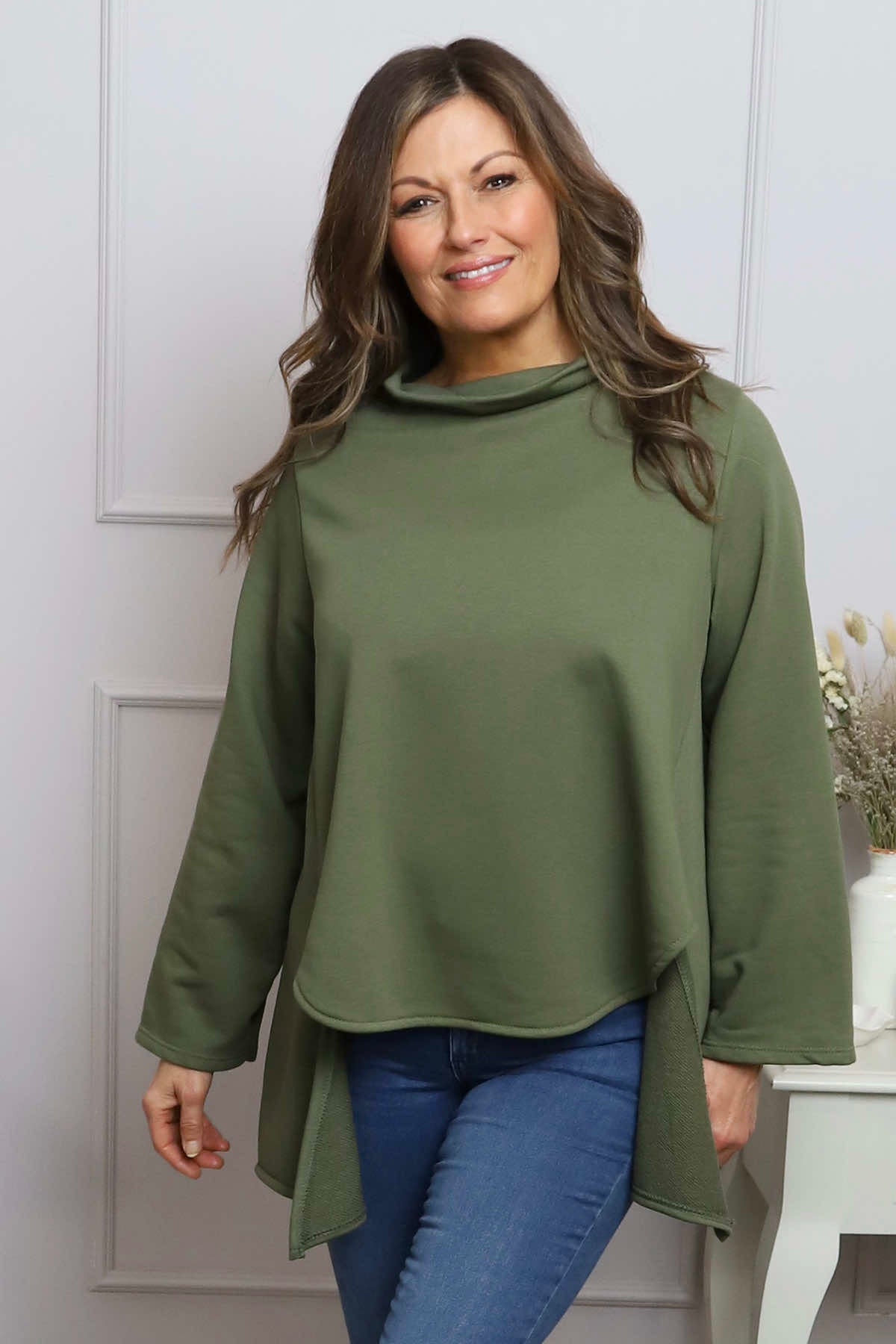 Courtney Cotton Top Khaki