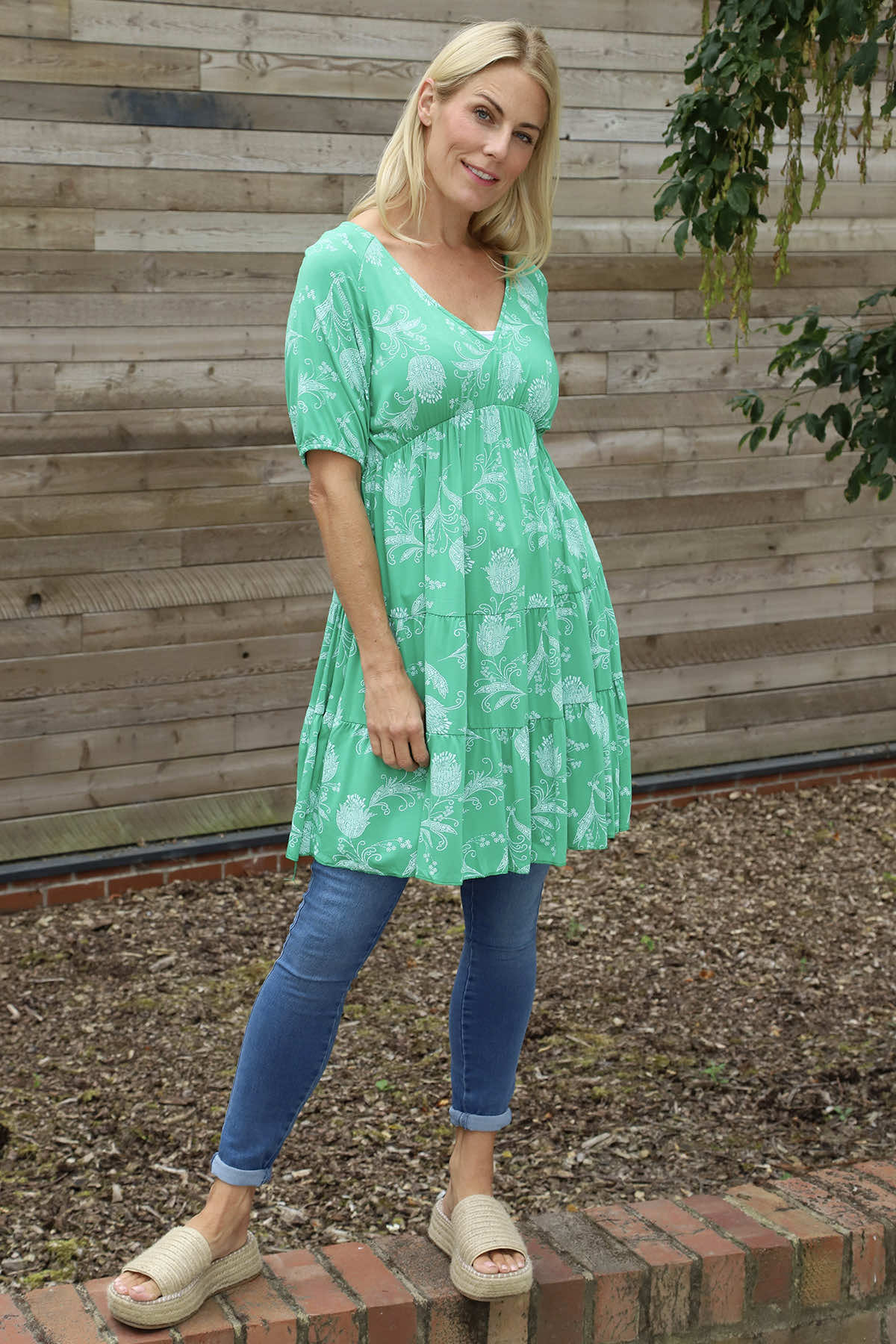 Janice Print Tunic Emerald