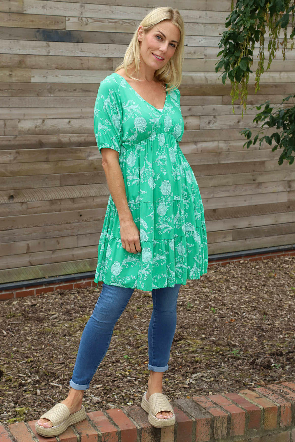 Janice Print Tunic Emerald