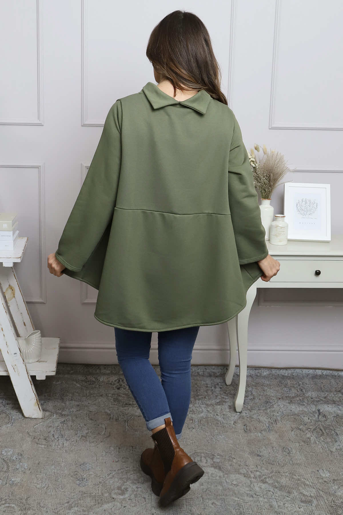 Courtney Cotton Top Khaki