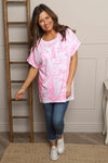 Alysia Tie Dye Cotton Top Fuchsia