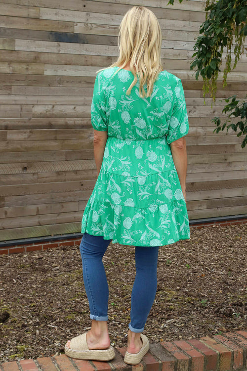 Janice Print Tunic Emerald - Image 4