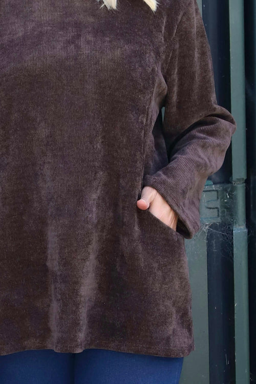 Eileen Cord Pocket Top Cocoa - Image 3